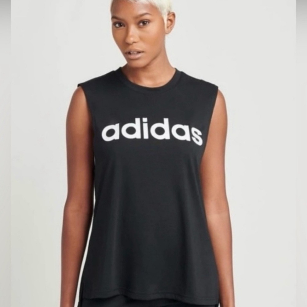 Adidas Black Tank‎ Top–Athletic Workout Gym Size M Activewear Sleeveless Shirt